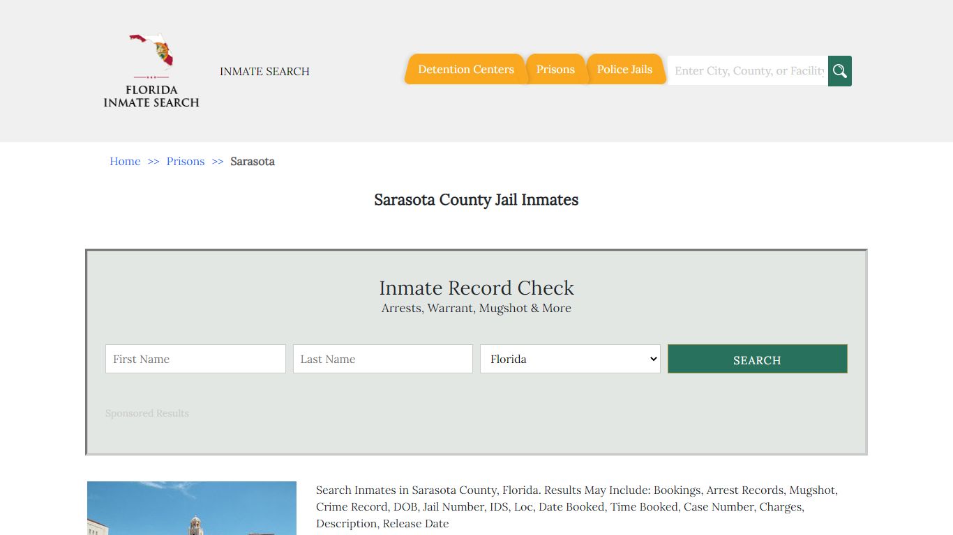 Sarasota County Jail Inmates | Florida Inmate Search